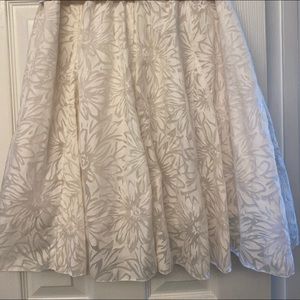 White flowing knee length skirt